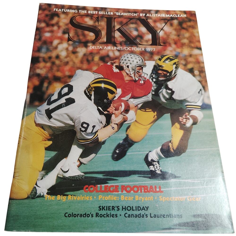 Delta Sky Magazine October 1977 College Football Edition Vintage Inflight